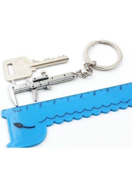 Gümüş Taşınabilir Metal Sürmeli Kumpas Cetvel 0-4 cm Hareketli Sürmeli Kumpas Cetvel Modeli Anahtarlık Ağaç Işleme Aleti Aksesuarları (Yurt Dışından)
