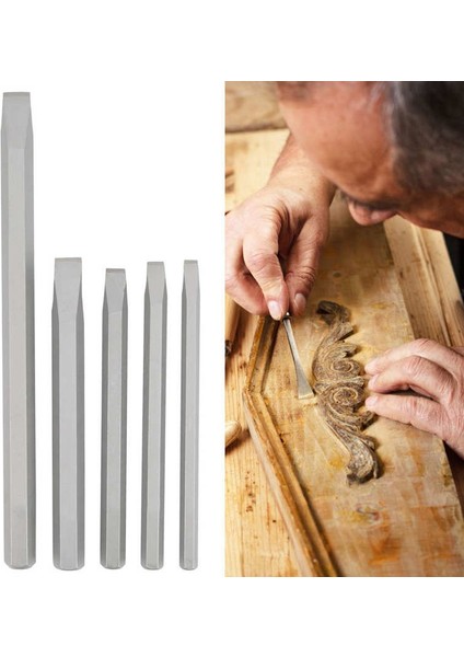 Düz Keski 5 Adet Alaşımlı Çelik Keski Seti 6-12MM Düz Şaft Çimento Matkap Keski Ahşap Çimento Tuğlaları Ağaç Işleme Oyma Bıçağı Araçları (Yurt Dışından) fiyatları