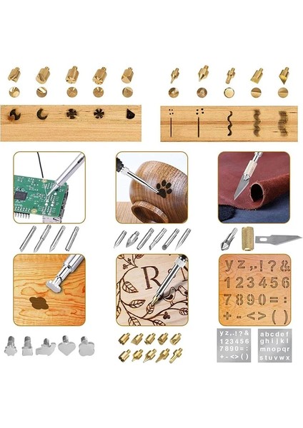 Kırmızı Abd Profesyonel Ahşap Pyrograph Havya 80 W LCD Ekran Pyrography Gravür Brülör Kalem Şablonları Isı ile Ahşap Yazmak Için (Yurt Dışından)