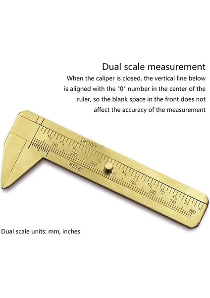 Tek Ölçekli Mini Pirinç Kumpas Sürmeli Kumpas Cep Metal Çift Ölçekli Ölçüm Cetveli Değerli Taşlar Takı Ölçme Için (Yurt Dışından)