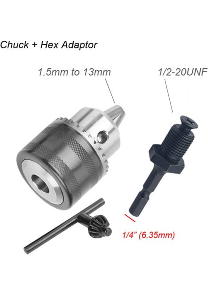 B 1.5-13MM Dönüştürücü 1/2 "-20UNF Matkap Chuck Konu Adaptörü Darbeli Sürücü Anahtarı Matkap Ucu Adaptörü Sınıf 3-Çene Matkap Chuck (Yurt Dışından) fırsatları