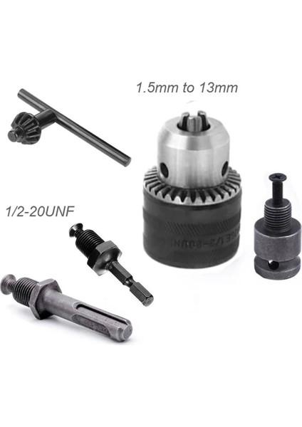 B 1.5-13MM Dönüştürücü 1/2 "-20UNF Matkap Chuck Konu Adaptörü Darbeli Sürücü Anahtarı Matkap Ucu Adaptörü Sınıf 3-Çene Matkap Chuck (Yurt Dışından) indirimleri