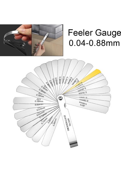 Metrik Feeler Ölçer 32 Bıçak Ölçer Metrik Taşınabilir Boyut 0.04-0.88MM Kalınlık Ölçer Yüksek Doğruluk Boşluğu Ölçüm Ağaç Işleme Probu Boşluk Aracı (Yurt Dışından) indirimleri