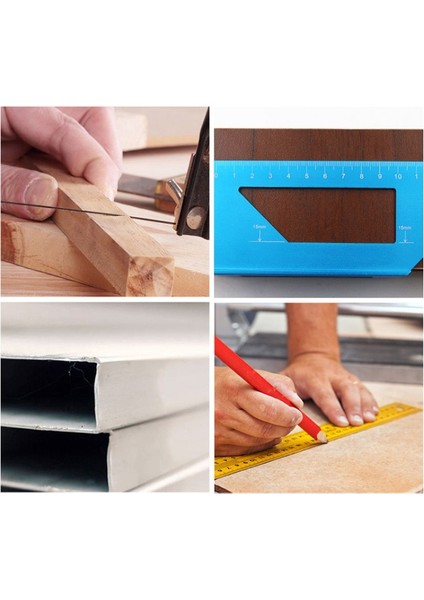 Gümüş Yeni Ağaç Işleme T-Şekilli Işaretleme Ölçer Açı Cetvel 45/90 Derece Eğik Açı Alüminyum Alaşımlı Ağaç Işleme Scribe Ölçme Aracı (Yurt Dışından) modelleri