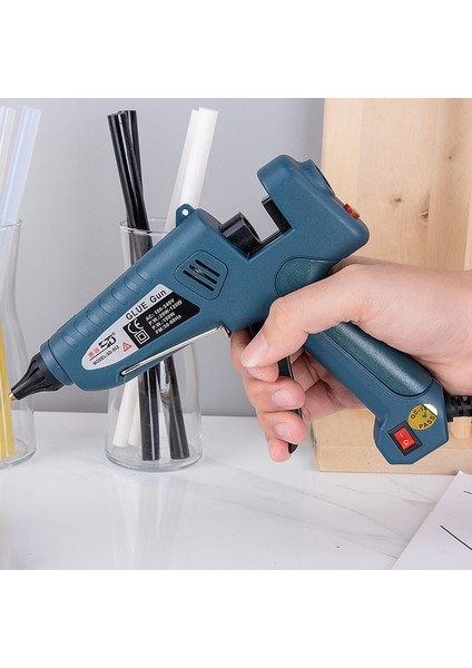 10 Adet Tutkal Çubuğu 100W Sıcak Tutkal Tabancası Anahtarı ile 11MM Tutkal Çubuğu Mini Endüstriyel Yapıştırıcı Sıcak Tabanca Elektrikli Isı Sıcaklığı Tabancası Tamir Aracı (Yurt Dışından)