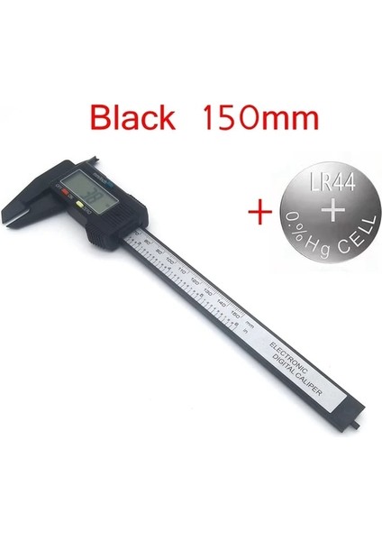 Siyah 15CM ve Btr Dijital Kumpas Elektronik Karbon Fiber Sürmeli Kumpaslar 150MM/100MM Plastik Ölçer Mikrometre Cetvel Ölçme Aletleri Enstrüman (Yurt Dışından)