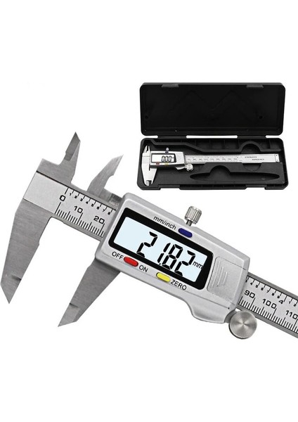 Gümüş 150MM Elektronik Dijital Metal Kumpas 6 Inç Paslanmaz Çelik Sürmeli Kumpas Ölçer Mikrometre Ölçme Aracı Dijital Cetvel (Yurt Dışından)