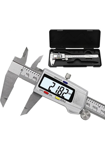 Gümüş 150MM Elektronik Dijital Metal Kumpas 6 Inç Paslanmaz Çelik Sürmeli Kumpas Ölçer Mikrometre Ölçme Aracı Dijital Cetvel (Yurt Dışından)
