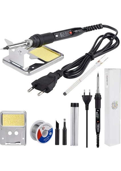 Resim Rengi 80W 110V, Ab Jcd 80W LCD Havya 220V 110V Ayarlanabilir Sıcaklık Kaynak Lehim Onarım Aracı Seramik Isı Havya Ipuçları Kitleri (Yurt Dışından)