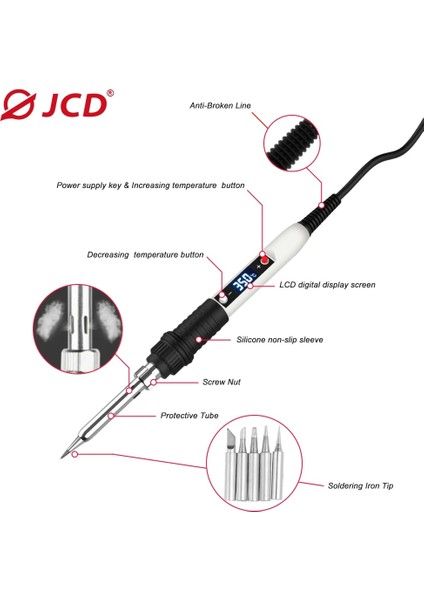 Gümüş 110V Us Plug, Kaynak Uçlu Jcd 80W Dijital Elektrikli Havya Seti Ayarlanabilir Sıcaklık 110V 220V Kaynak Aleti Seramik Isıtıcı Lehimleme Uçları Tamir (Yurt Dışından) indirimleri