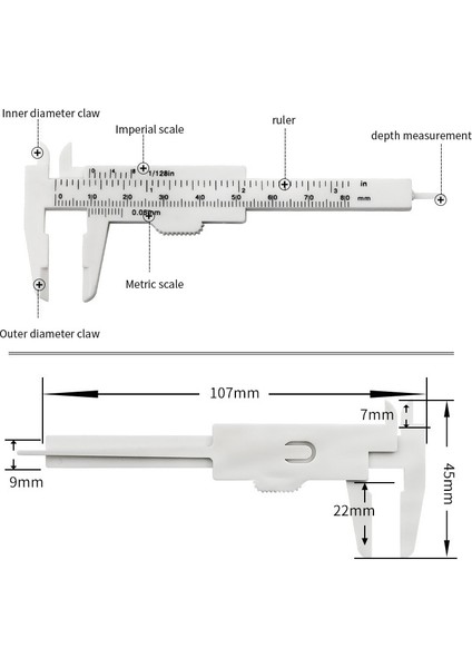 80MM Mavi 80MM 120MM 150MM Dıy Ağaç Işleme Metal Işleme Sıhhi Tesisat Modeli Yapımı Sürmeli Kumpas Açıklık Derinlik Çapı Ölçü Aracı Plastik (Yurt Dışından)