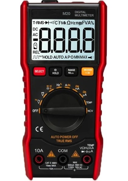 Type1 Aneng M20 Dijital Multimetre 6000 Sayım Test Cihazı Metre Multimetre Analogico Dijital Profesyonel Arkadan Aydınlatmalı Ac/dc Ampermetre (Yurt Dışından)