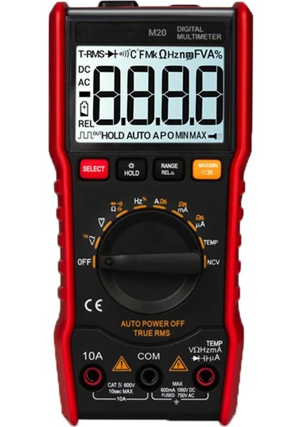 Type1 Aneng M20 Dijital Multimetre 6000 Sayım Test Cihazı Metre Multimetre Analogico Dijital Profesyonel Arkadan Aydınlatmalı Ac/dc Ampermetre (Yurt Dışından) fiyatları