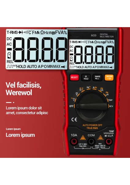 Type1 Aneng M20 Dijital Multimetre 6000 Sayım Test Cihazı Metre Multimetre Analogico Dijital Profesyonel Arkadan Aydınlatmalı Ac/dc Ampermetre (Yurt Dışından) modelleri