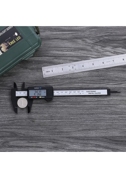 0-150MM Siyah B 150MM Elektronik Dijital Kumpas Sürmeli Kumpas Kolu Karbon Fiber Plastik Kumpas Ölçer Cetvel Mikrometre Ölçme Aracı (Yurt Dışından)