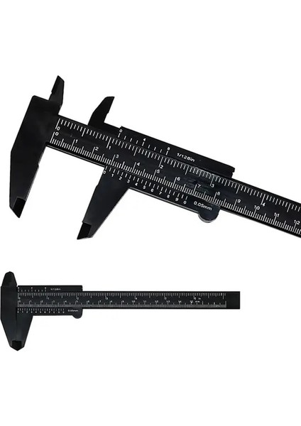0-150MM Siyah 2 0-100/150MM Çift Ölçekli Plastik Sürmeli Kumpas Cetvel Ölçme Öğrenci Kaliperleri Mini Ölçme Kaliperleri Boyut Ölçme (Yurt Dışından)