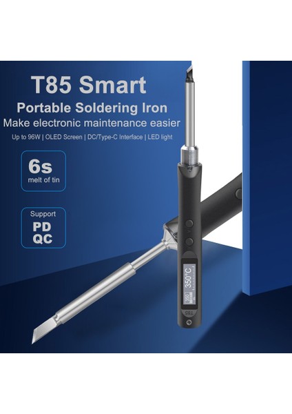 T85 Ts-Ku Ucu ile Quecoo T85 Akıllı Elektrikli Havya Pd 65W Ayarlanabilir Sabit Sıcaklık Hızlı Isı Taşınabilir Havya Istasyonu Kiti (Yurt Dışından)