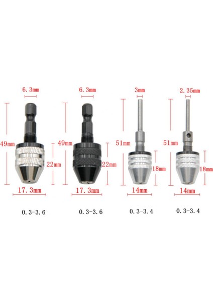 0.3-6.5mm Gümüş Anahtarsız Matkap Chuck Tornavida Darbeli Sürücü Adaptörü Elektrikli Mikro Motor Kelepçe Hex Shank Adaptörü Dönüştürücü Aracı Mini Chuck (Yurt Dışından)