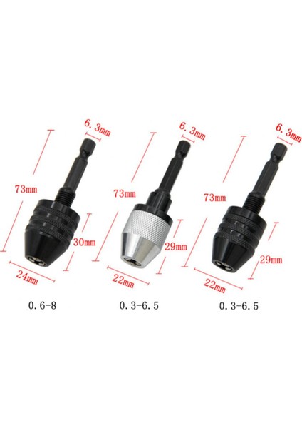 0.3-6.5mm Gümüş Anahtarsız Matkap Chuck Tornavida Darbeli Sürücü Adaptörü Elektrikli Mikro Motor Kelepçe Hex Shank Adaptörü Dönüştürücü Aracı Mini Chuck (Yurt Dışından)