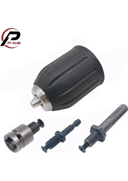 Chuck ve Şaft Seti 0.8-10MM 3/8 "-24UNF Kendinden Kilitlemeli Anahtarsız Matkap Chuck Kendinden Sıkma 3/8" Chuck Adaptörü Sds Altıgen Darbeli Anahtar Dönüşümü (Yurt Dışından)