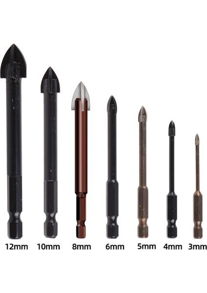 Fayans/tuğla Için Çapraz Duvar Matkap Ucu Için 10MM Dört Kenarlı Altıgen Şaft 3/4/5/6/8//12MM (Yurt Dışından)
