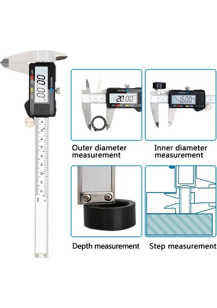 0-150MM 0.01MM Xcan Kumpas Dijital Sürmeli Kumpas 6 Inç 0-150MM Paslanmaz Çelik Kumpas LCD Elektronik Ölçer Ölçme Aracı (Yurt Dışından)