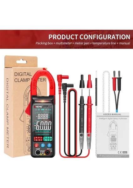 ST212 Kırmızı ST211 ST212 Dijital Pens Metre 6000 Sayım Multimetre Dc/ac Gerilim Akım Test Cihazı Araba Amp Hz Büyük Renkli Ekran Ncv Ohm Testi (Yurt Dışından)
