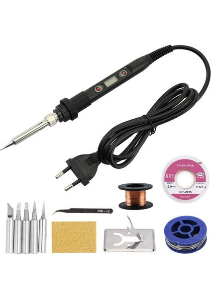 Siyah Set-3 220V Ab Tak Elektrikli Havya 80W Ayarlanabilir Sıcaklık Havya LCD 220V/110V Havya Aracı (Yurt Dışından)