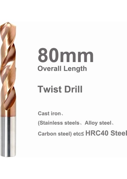 HRC55 80MM 2.2mm Yzh Karbür Büküm Matkap Toplam Uzunluk 80MM Katı Tungsten Uçları HRC50/55/65 Cnc Düz Kolu Metal Demir Çelik Için Delme Deliği (Yurt Dışından)