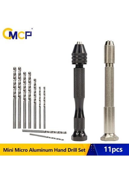 11 Adet 0.6-2.0mm 11 Adet Mini Mikro Alüminyum El Matkabı Anahtarsız Chuck ile Hss Büküm Matkap Ucu Ağaç Işleme Sondaj Döner Aletler El Matkabı Manuel (Yurt Dışından)