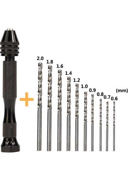 11 Adet 0.6-2.0mm 11 Adet Mini Mikro Alüminyum El Matkabı Anahtarsız Chuck ile Hss Büküm Matkap Ucu Ağaç Işleme Sondaj Döner Aletler El Matkabı Manuel (Yurt Dışından)