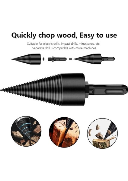 42MM Altıgen Şaft 32/42MM Yakacak Odun Ayırıcı Matkap Ucu Yuvarlak/altıgen/üçgen Şaft Yakacak Odun Doğrayıcı Rayba Yumruk Ahşap Kırma Makinesi Ağaç Kıyıcı (Yurt Dışından) modelleri
