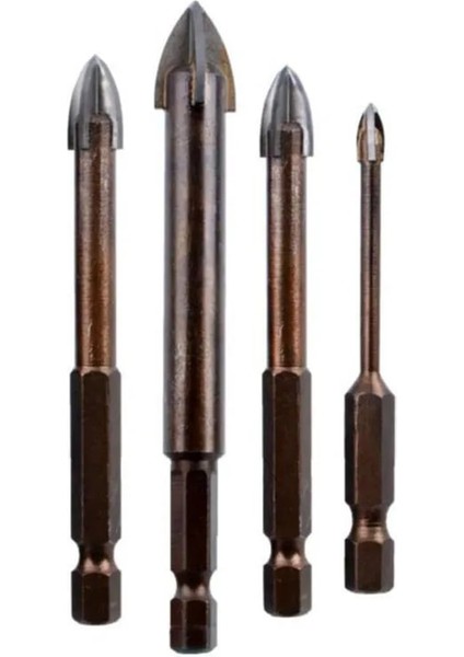 Siyah 10MM Justınlau Çapraz Hex Kiremit Uçları Cam Seramik Beton Delik Açıcı Alaşım Üçgen Matkap Boyutu 3/4/5/6/7/8/10/12 mm (Yurt Dışından) fırsatları