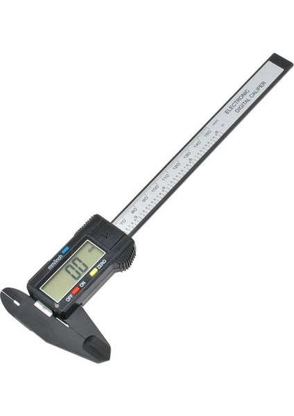 150MM Siyah Ölçüm Aleti Karbon Fiber Dijital Sürmeli Kumpas 6 Inç LCD Ekran 150MM Ölçüm Cihazı Kaliperleri LR44/SR44/AG13 1.5V (Yurt Dışından)