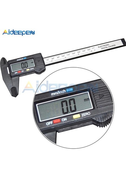 150MM Siyah Ölçüm Aleti Karbon Fiber Dijital Sürmeli Kumpas 6 Inç LCD Ekran 150MM Ölçüm Cihazı Kaliperleri LR44/SR44/AG13 1.5V (Yurt Dışından) fırsatları