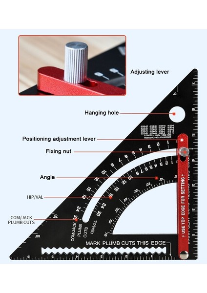 Imperial 7 Inç Üçgen Cetvel Uzatma Çubuğu Alüminyum Alaşımlı Açı Iletki Hız Inç Kare Bina Çerçeveleme Için Ölçüm Cetveli Çalışma Aracı (Yurt Dışından) indirimleri
