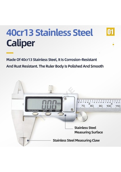 IP54 Kumpas Metal Dijital Kumpas Sürmeli Kumpaslar Paslanmaz Çelik Elektronik Mikrometre Cetvel Derinlik Ölçme Aracı Ölçer Enstrüman 0-150MM (Yurt Dışından)