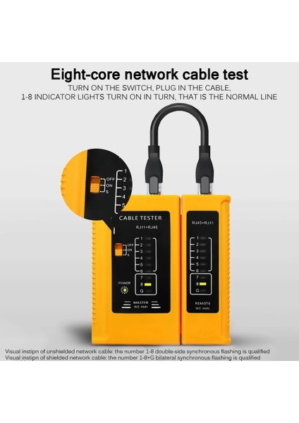 Sarı Profesyonel RJ45 RJ11 Kablo Lan Test Cihazı Ağ Kablosu Test Cihazı Lan Kablo Test Cihazı Ağ Aracı (Yurt Dışından) modelleri
