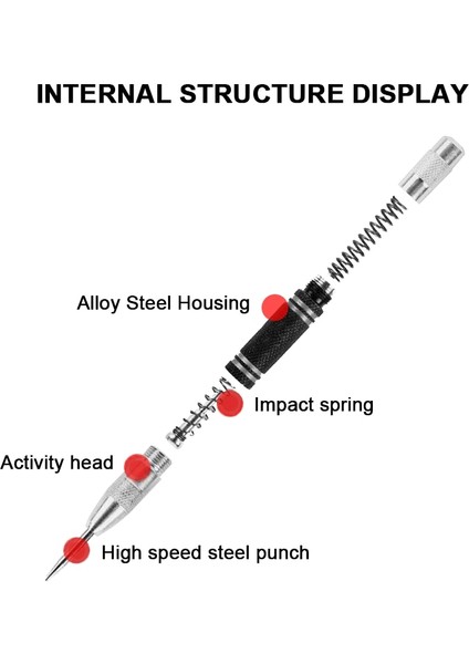 128MM Otomatik Merkezi Punch Yaylı Bulucu Ağaç Işleme Metal Matkap Ayarlanabilir Kerner Merkezi Pin Basın Dent Marker El Aletleri (Yurt Dışından) modelleri