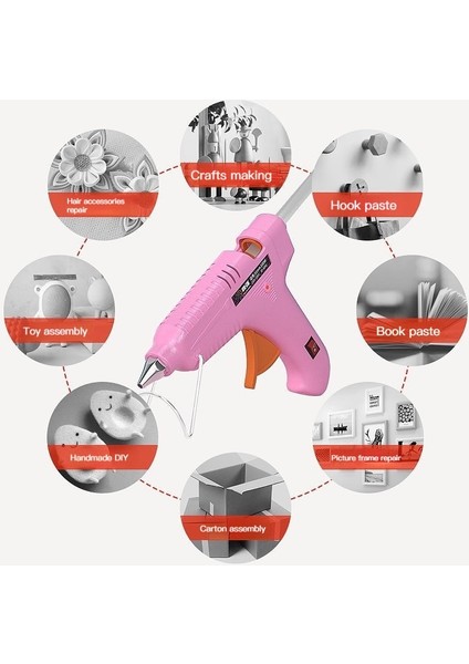 Pink3 70W, Ab 70W Sıcak Tutkal Tabancası ile 7 mm Şeffaf Tutkal Sopa Mini Tabanca Ev Elektrikli Isı Sıcaklığı Tabancası Tamir Aracı Özel Sopa Seti (Yurt Dışından)