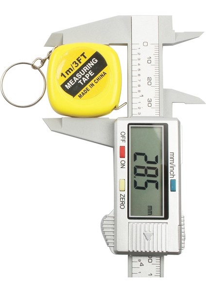 Gümüş 100 100/150MM 4/6 Inç LCD Dijital Elektronik Karbon Fiber Sürmeli Kumpas Ölçer Mikrometre Ölçme Aracı 1 M Mezura (Yurt Dışından)