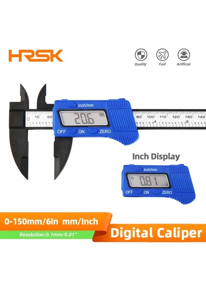 Kumpas Siyah 100 Dijital Kumpas Sürmeli Kumpaslar 100 MM/150 mm Elektronik Plastik Mikrometre LCD Ekran Ekran Alet Derinlik Ölçme Aleti (Yurt Dışından)