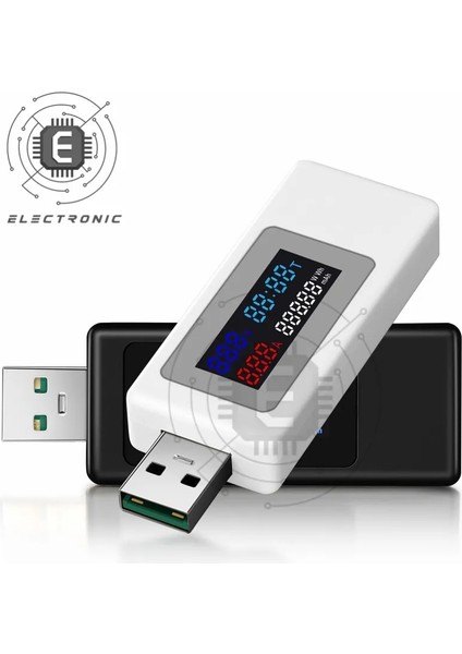 Beyaz DC4-30V USB Akım Gerilim Zamanlama Güç Kapasitesi Elektrik Miktarı Test Cihazı LCD Renkli Ekran 5A Desteği 120W Hızlı Şarj ile (Yurt Dışından) fiyatları