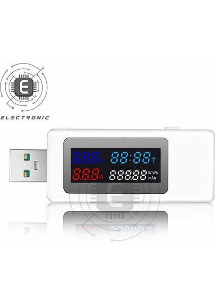 Beyaz DC4-30V USB Akım Gerilim Zamanlama Güç Kapasitesi Elektrik Miktarı Test Cihazı LCD Renkli Ekran 5A Desteği 120W Hızlı Şarj ile (Yurt Dışından) fırsatları