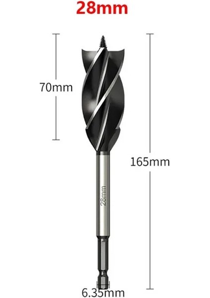 28MM 12-35MM Ağaç Işleme Büküm Matkap Ucu Seti Uzun Dört Yuvalı 6.35MM Shank Karbür Matkap Ucu Delik Testere Kapı Kilidi Ahşap Planya Araçları (Yurt Dışından)