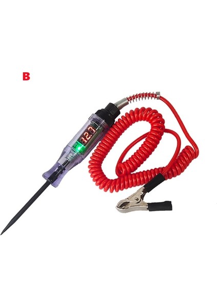 B 1 Adet Devre Test Cihazı 6V 12V 24V Dc Araba Kamyon Voltajı Devre Test Cihazı Dijital Ekran Uzun Prob Kalem Ampul Araç Teşhis Araçları (Yurt Dışından)
