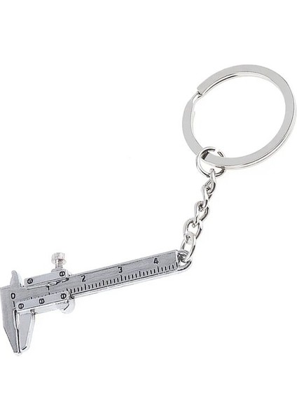 Gümüş 0-40MM Taşınabilir Mini Çinko Alaşım Sürmeli Kumpas Zincir Anahtarlık ve Mücevherat Ölçümü Için 1mm Doğruluk (Yurt Dışından)