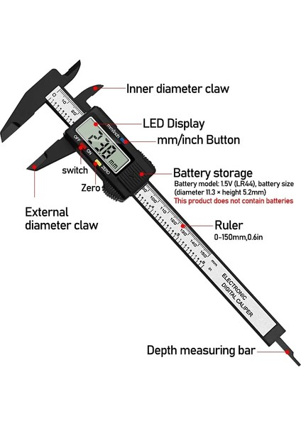 0-100MM Dijital Sürmeli Kumpas LCD Elektronik Altimetre Mikrometre Ölçme Aracı Plastik Cetvel 0-150MM 0-100MM 6-Inç (Yurt Dışından) modelleri