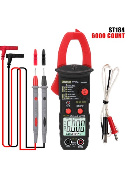 ST184 Kırmızı Ohm Hz Test Cihazı Profesyonel Multimetre True Rms Ac/dc Gerilim Test Cihazı Gerilim Ölçer Dijital Pens Metre ST184 6000 Sayım (Yurt Dışından) fiyatları