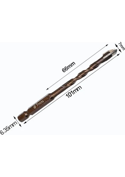 7mm Cam Matkap Uçları Justınlau 3-12MM Çapraz Hex Kiremit Matkap Uçları Cam Seramik Beton Delik Açıcı Tuğla Sert Alaşım Üçgen Bit Araç Kiti Için Set (Yurt Dışından)